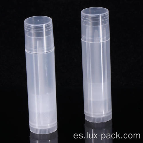 Tubo de bálsamo labial transparente de plástico transparente